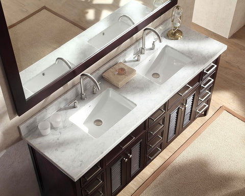 Image of Ariel Kensington 73" Double Sink Vanity Set in Espresso D073D-ESP