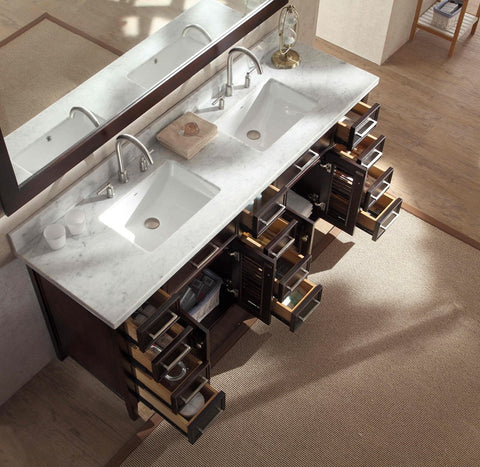 Image of Ariel Kensington 73" Double Sink Vanity Set in Espresso D073D-ESP