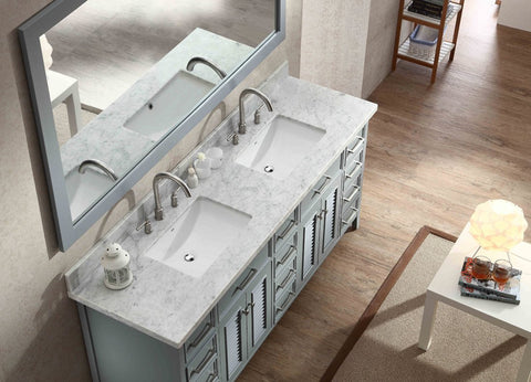 Image of Ariel Kensington 73" Double Sink Vanity Set in Grey D073D-GRY
