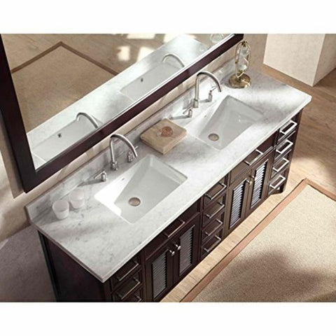 Image of Ariel Kensington 73" Espresso Traditional Single Sink Bathroom Vanity D073D-ESP D061S-ESP