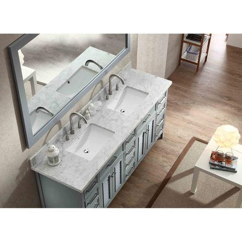 Image of Ariel Kensington 73" Grey Traditional Double Sink Bathroom Vanity D073D-GRY