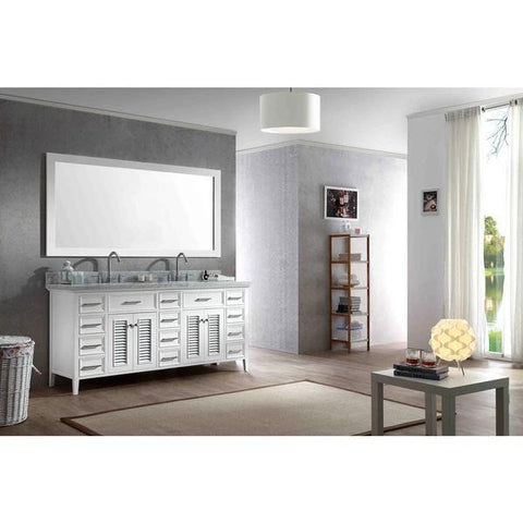 Image of Ariel Kensington 73" White Traditional Double Sink Bathroom Vanity D073D-WHT