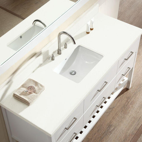 Image of Ariel Shakespeare 61" Single Sink Vanity Set in White G061S-WHT
