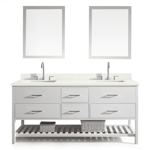 Image of Ariel Shakespeare 73" Double Sink Vanity Set in Grey G073D-WHT