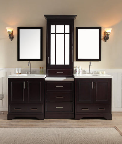 Image of Ariel Stafford 85" Double Sink Vanity Set in Espresso M085D-ESP