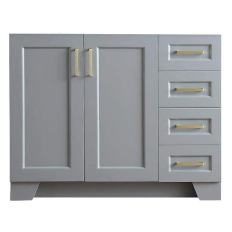 Image of Ariel Taylor 42" Grey Transitional Single Sink Base Cabinet Q043S-L-BC-GRY