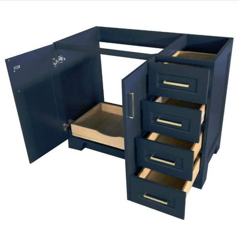Image of Ariel Taylor 42" Midnight Blue Transitional Single Sink Base Cabinet Q043S-L-BC-MNB