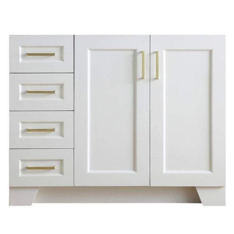 Image of Ariel Taylor 42" White Transitional Single Sink Base Cabinet Q043S-L-BC-WHT