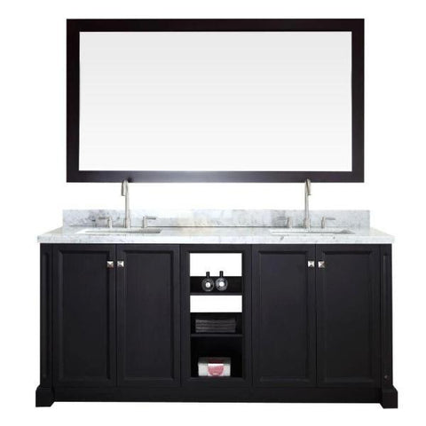 Image of Ariel Westwood 73" Black Contemporary Double Sink Bathroom Vanity C073D-BC-BLK C061D-WHT
