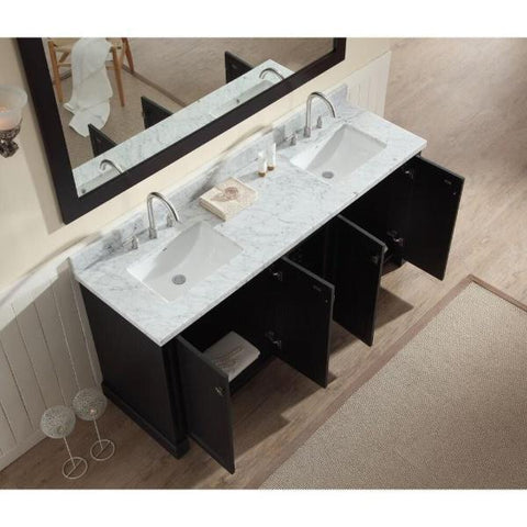 Image of Ariel Westwood 73" Black Contemporary Double Sink Bathroom Vanity C073D-BC-BLK C061D-WHT
