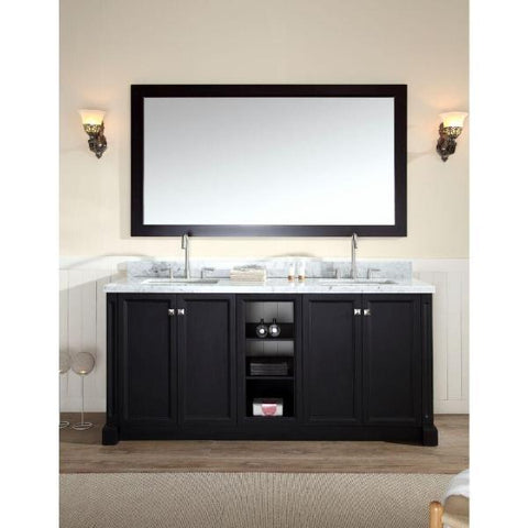 Ariel Westwood 73" Black Contemporary Double Sink Bathroom Vanity C073D-BLK C073D-BLK