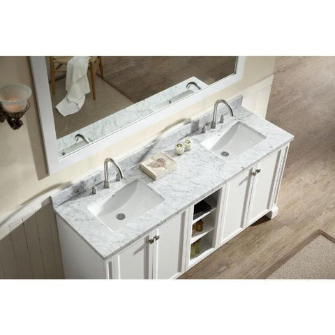 Image of Ariel Westwood 73" White Contemporary Double Sink Bathroom Vanity C073D-WHT C073D-BLK