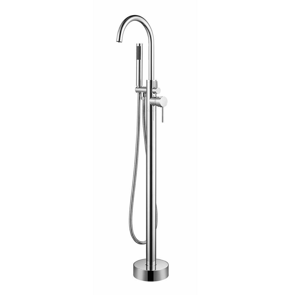 Bathroom Free Standing Bathtub Filler/Faucet w/ Handheld Showerwand Chrome