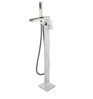 Bathroom Free Standing Bathtub Filler/Faucet w/ Handheld Showerwand Nickel