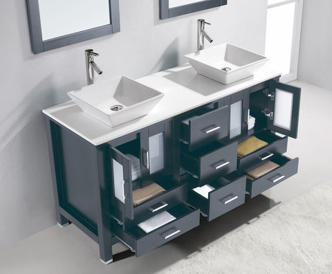 Image of Bradford 60" Double Bathroom Vanity MD-4305-G-ES