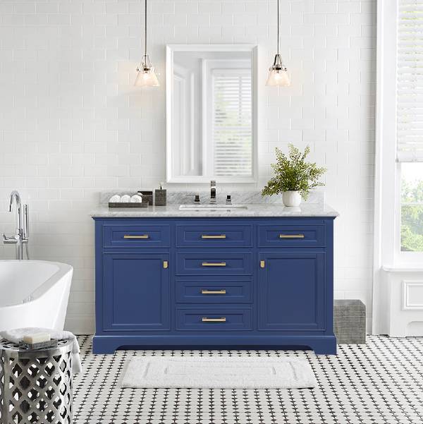 Design Element Milano 48" Blue Single Rectangular Sink Vanity ML-48-BLU ML-48-BLU