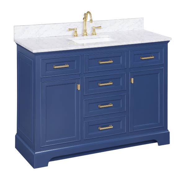 Design Element Milano 54" Blue Single Rectangular Sink Vanity ML-54-BLU
