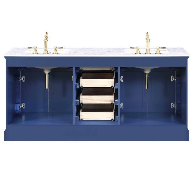 Design Element Milano 72" Blue Double Rectangular Sink Vanity ML-72-BLU