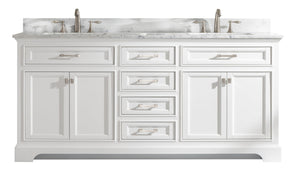 Design Element Milano 72" White Double Rectangular Sink Vanity ML-72-WT ML-72-WT