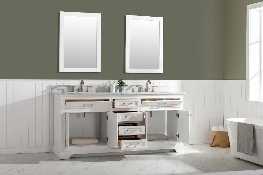 Design Element Milano 72" White Double Rectangular Sink Vanity ML-72-WT ML-72-WT