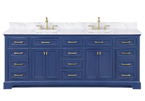 Design Element Milano 84" Blue Double Rectangular Sink Vanity ML-84-BLU