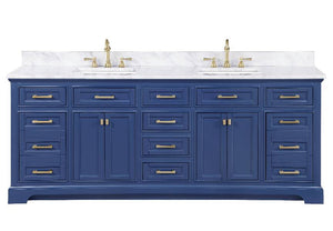 Design Element Milano 84" Blue Double Rectangular Sink Vanity ML-84-BLU