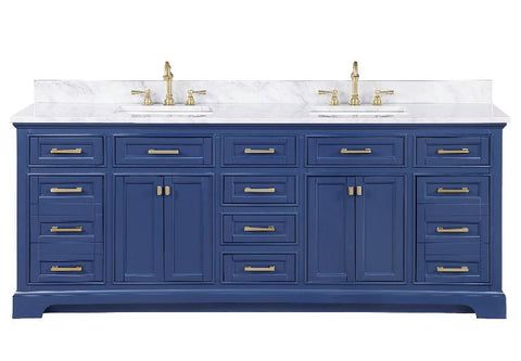 Image of Design Element Milano 84" Blue Double Rectangular Sink Vanity ML-84-BLU