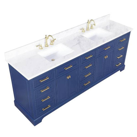 Image of Design Element Milano 84" Blue Double Rectangular Sink Vanity ML-84-BLU
