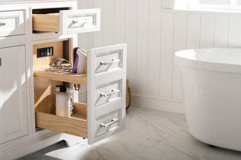 Image of Design Element Milano 84" White Double Rectangular Sink Vanity ML-84-WT