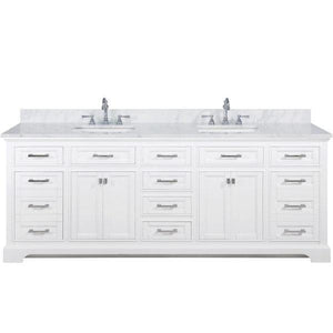Design Element Milano 84" White Double Rectangular Sink Vanity ML-84-WT ML-84-WT