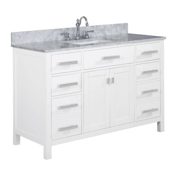 Design Element Valentino 48" White Single Rectangular Sink Vanity V01-48-WT