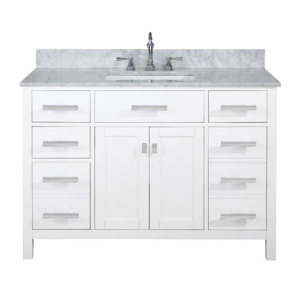Design Element Valentino 48" White Single Rectangular Sink Vanity V01-48-WT