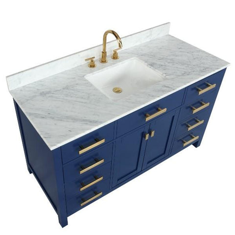 Image of Design Element Valentino 54" Blue Single Rectangular Sink Vanity V01-54-BLU V01-54-BLU