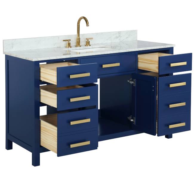 Design Element Valentino 54" Blue Single Rectangular Sink Vanity V01-54-BLU V01-54-BLU