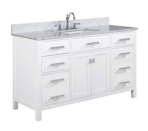 Image of Design Element Valentino 54" White Single Rectangular Sink Vanity V01-54-WT
