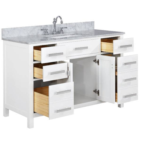 Image of Design Element Valentino 54" White Single Rectangular Sink Vanity V01-54-WT