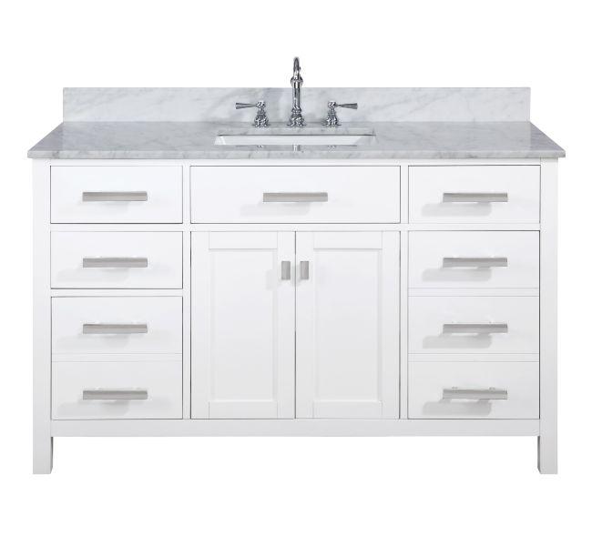 Design Element Valentino 54" White Single Rectangular Sink Vanity V01-54-WT