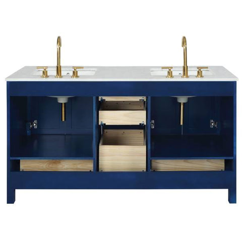 Image of Design Element Valentino 60" Blue Double Rectangular Sink Vanity V01-60-BLU