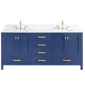Design Element Valentino 72" Blue Double Rectangular Sink Vanity V01-72-BLU