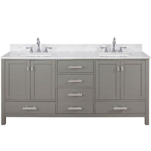 Design Element Valentino 72" Gray Double Rectangular Sink Vanity V01-72-GY V01-72-GY