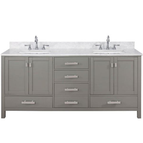 Image of Design Element Valentino 72" Gray Double Rectangular Sink Vanity V01-72-GY V01-72-GY
