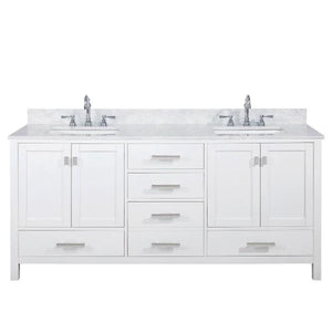 Design Element Valentino 72" White Double Rectangular Sink Vanity V01-72-WT V01-72-WT