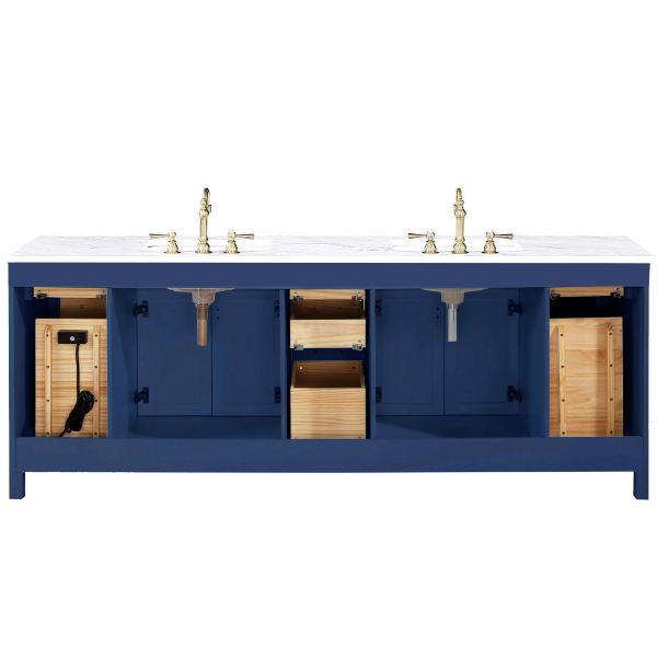 Design Element Valentino 84" Blue Double Rectangular Sink Vanity V01-84-BLU V01-84-BLU