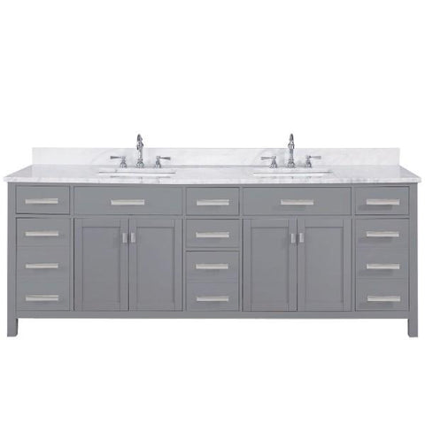 Image of Design Element Valentino 84" Gray Double Rectangular Sink Vanity V01-84-GY