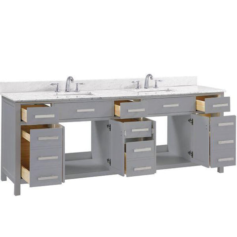 Image of Design Element Valentino 84" Gray Double Rectangular Sink Vanity V01-84-GY V01-84-GY