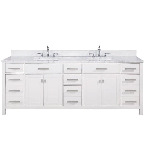 Image of Design Element Valentino 84" White Double Rectangular Sink Vanity V01-84-WT V01-84-WT