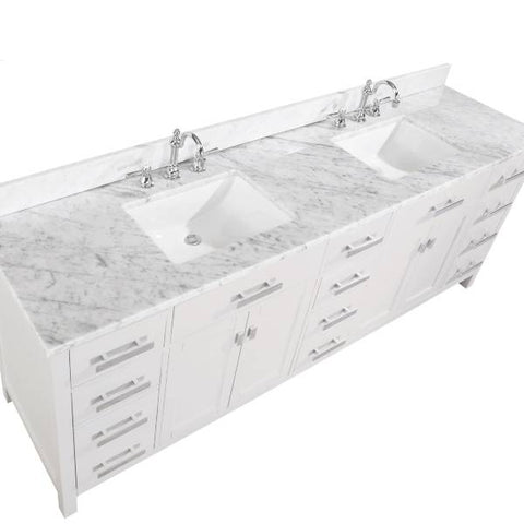Image of Design Element Valentino 84" White Double Rectangular Sink Vanity V01-84-WT V01-84-WT