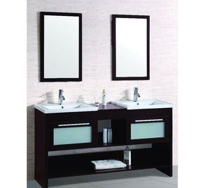 Double Sink Vanity with Two Mirrors(One box with Two Mirror)- NO FAUCET WT9118-R
