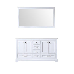 Dukes 60" White Double Vanity | no Top and 58" Mirror