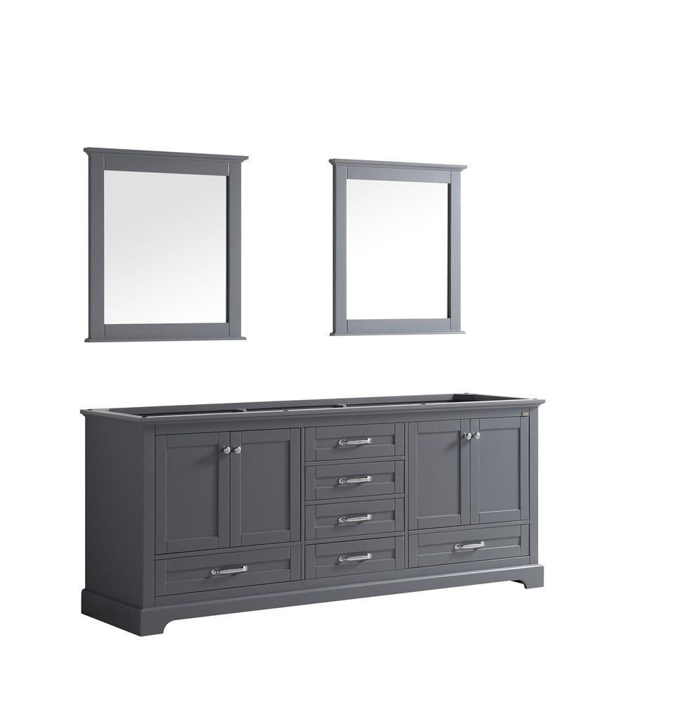 Dukes 80" Dark Grey Double Vanity | no Top and 30" Mirrors